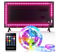 Hoobabuy Striscia LED TV 4.4M (2x0.8M+2x1.4M), Retroilluminazione LED TV USB, Striscia LED RGB per TV da 40-60 pollici con Telecomando, 4 Modalità Musicali, 8 Colori che Cambiano