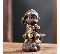 Hoobar Zisha cinese Tea Pet Monkey King Statue Water Tea Tray Pet Wu Kong Statua Handmade Monkey King Tea Pet per Kungfu Tea Tray a Gigt per gli amanti del tè (King 3)