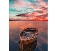 Hoobee DIY 5D Diamond Painting Kit Completo Drill Traghetto Il Mare, Pittura Diamante Fai Da Te Naturale Paesaggio, Punto Croce Kit Arte E Artigianato Per Casa E Pareti Decorazione 30x40 cm