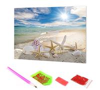 Hoobee DIY 5D Diamond Painting Kit Completo DrillStella Marina, Pittura Diamante fai da te Spiaggia Sabbiosa, Punto Croce Kit Arte E Artigianato Per Casa E Pareti Decorazione 30x40 cm