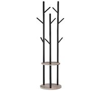 HOOBRO Appendiabiti da Ingresso, Attaccapanni da Terra, Portabiti con 8 Ganci e Scaffale a 2 Ripiani, per Corridoio, Entrata EBG33YM01G1