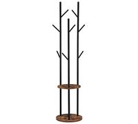 HOOBRO Appendiabiti da Ingresso, Attaccapanni da Terra, Portabiti con 8 Ganci e Scaffale a 2 Ripiani, per Vestiti, Cappelli, Borse, Sciarpe, Stile Industriale, per Corridoio, Entrata EBF33YM01