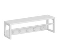 HOOBRO Appendiabiti da Parete con Mensola, Barra Porta Grucce e 5 Ganci, Mensola da Muro per Cappelli, Ombrelli, Sciarpe, Ingresso, Corridoio, Soggiorno e Camera, Bianco EWT78YM01