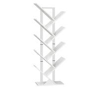 HOOBRO Libreria a Forma di Albero, Scaffale ad Albero, Portaoggetti a 9 Ripiani, Mobile da Studio, per Libri, CD, Stabile e Resistente, in Soggiorno, Ufficio, Bianco EWT08SJ01G1