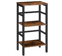 HOOBRO Scaffale a Scala, Libreria a 3 Livelli, 3 Ripiani, Scaffale Porta Album, Portaoggetti Multifunzione, Struttura Stabile in Metallo, in Soggiorno, Camera da Letto, Studio, Cucina EBF80CJ01