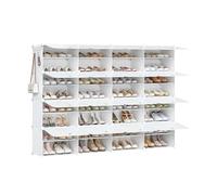 HOOBRO Scarpiera, Scaffale Portascarpe a 16 Scomparti, con Sportello, Scaffale Componibile in Plastica, Scomparto di 40 x 30 x 30 cm, per Corridoio, Portico, Dormitorio, Bianco EWT48SC01