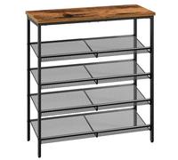 HOOBRO Scarpiera, Scaffale Portascarpe a 5 Livelli, Portaoggetti Scaffale con Ripiani Regolabili, per 16/20 Paia di Scarpe, Stabile, Metallo, Stile Industriale, per Ingresso, Soggiorno EBF12XJ01