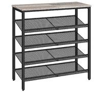 HOOBRO Scarpiera, Scaffale Portascarpe a 5 Livelli, Scaffale Portaoggetti con Ripiani Regolabili, per 16/20 Paia, Ingresso, Soggiorno EBG12XJ01