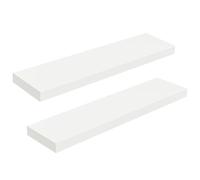 HOOBRO Set di 2 Mensole da Muro Sospese, Robuste Mensole da Parete, con Supporto Nascosto, 80 cm, per Bagno, Camera da Letto, Cucina, Ufficio, Soggiorno, Bianco EWT80BJP201