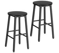 HOOBRO Set di 2 Sgabelli da Bar, Sedie da Bar, Sgabelli Alti con Poggiapiedi di Diverse Altezze, Piedini Regolabili, per Ristorante, Cucina, Bancone, Nero EBB07BY01G1N2