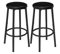 HOOBRO Sgabelli da Bar, Set di 2, Sgabelli Cucina con Seduta Imbottita di PU, Montaggio Semplice, Facile da Pulire, per Cucina, Sala da Pranzo, Bar, Nero EBB30BY01
