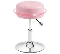 HOOBRO Sgabello da Trucco, Sgabello Imbottito per Toeletta con Base in Metallo, per Bar, Camera da Letto, Cucina, Studio, Soggiorno, Rosa EPK60BY01