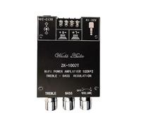 HOOCI 2 * 100W Dual 3116 Bluetooth 5.0 Subwoofer Amplificatore di Potenza Audio Scheda Digitale Bass Treble Stereo 3116D2 aux Amp (Color : Black 24V4A)