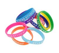 HOODANCOS 10 Braccialetti in Silicone Colorati per Stelle per Studenti Eccellenti Braccialetti Premiali Morbidi e Confortevoli per Aula Scolastica