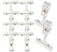 HOODANCOS 10 pezzi Clip per Cartelli Doppi con Base Regolabile e Doppia Testa Girevole Clip Porta Messaggi e Segnaletica per Esposizione Prezzi per Negozi e Uffici