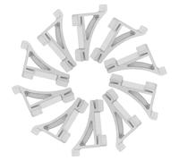 HOODANCOS 10 Pezzi Clip per Ripiani Freezer in Alluminio Argento, Supporto Stabile e Sicuro per Mensole Frigorifero, Ottimizzazione Spazio per Scaffali Verticali Congelatore