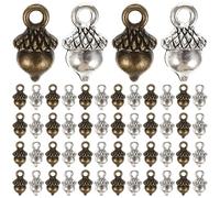 HOODANCOS 100 Pezzi Ciondoli in Lega a Forma di Ghianda per Braccialetti Fai da Te, Accessori Moda Natalizi per Creazioni di Gioielli Eleganti e Unici