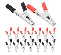 HOODANCOS 100 pezzi Morsetti Coccodrillo Isolati Morsetti Elettrici Resistenti per Test Batterie Auto Clip per Cavi con Doppio Rivestimento Nero e Rosso Pinze Test Elettrico Affidabili per