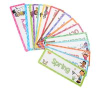 HOODANCOS 16 Pezzi Carte Flash per Inglese Mesi e per Apprendimento e Decorazione Classe Stimola Interesse e Apprendimento Del Linguaggio