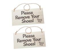 HOODANCOS 2 Pezzi Cartello Decorativo in Please Take off Your Shoes per d Ingresso Insegna Appesa per Hotel Segnale e Attraente