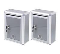 HOODANCOS 2 Pezzi Cassetta Porta Oggetti in Lega di Alluminio con Lucchetto Sicuro per Ufficio Design Classico per Scenari Office e Photo Prop