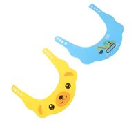 HOODANCOS 2 Pezzi Cuffia Doccia per Regolabile Protezione Orecchie Delicata Cappello Shampoo per Ragazzo Ragazza Design Cartone Animato Cane e Escavatore Blu