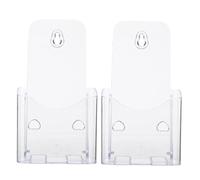 HOODANCOS 2 Pezzi Portadepliant Trasparente da Parete e Scrivania in Acrilico Stabile e Compatto Organizer Documenti e Brochure Compatto per Ufficio e Casa