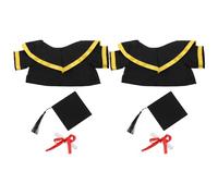 HOODANCOS 2 Set Peluche Laurea 30cm con Abito da Dottore e Tocco Nero, Morbido e Confortevole, come Regalo di Laurea per Amici e Famiglia, per Collezionismo