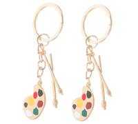 HOODANCOS 2pezzi Portachiavi Mini Zaino in Lega Design Tavolozza Da Pittura Portachiavi Alla Moda Realistico Ciondolo Leggero e Portatile Per Borsa Souvenirs Per Viaggi