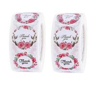 HOODANCOS 2rotoli Adesivi Ringraziamento Autoadesivi Per Confezioni Di Etichette Grazie Per Feste e Occasioni Speciali Adesivi Rotolo Perfetti Per Regali e Decorazioni