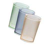 HOODANCOS 3 Pezzi Bicchieri Portaspazzolini Trasparenti Riutilizzabili per Collutorio e Uso Domestico Design Semplice e Antiodore Senza Bava per Famiglia e Viaggio