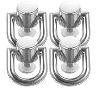 HOODANCOS 4 Pezzi Anelli in Lega di Zinco Argento Rivetti a Vite, Accessori Stabili e Multifunzione per Riparazione e Artigianato in Pelle