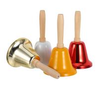 HOODANCOS 4 Pezzi Campanello da Tavolo in Metallo Campana Mano Vintage per Anziani con Manico Ergonomico Campanello di Servizio Senza Batterie per Cena Natale Matrimonio Allarmi Rapidi