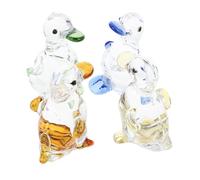 HOODANCOS 4 pezzi Statuine in Cristallo a Forma di Papera Decorazione da Scrivania Compatta e Stabile per Casa e Ufficio Artigianato Moderno per Ambienti Interni