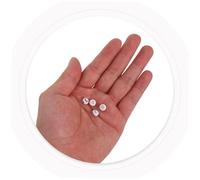 HOODANCOS 400 Pezzi Perline Acrilico Piatte Rotonde Bianche con Oro per Braccialetti Collane e Accessori Fai da Te Perline per Creazioni Artigianali