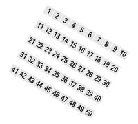 HOODANCOS 50 Cartelli Numeri da Tavolo Bifacciali in Plastica Bianca, Segnaposto Numerici per Ristoranti, Matrimoni ed Eventi, Set da 50 Pezzi per Gestione Tavoli Efficiente e