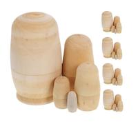 HOODANCOS 5sets Bambole Matrioska in Legno Grezzo Strati Non Verniciate Per Pittura Da Te Kit Bambole Russe Legno Naturale Per Decorazioni Natalizie e Artigianato