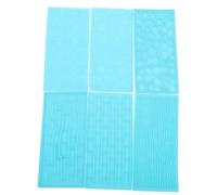 HOODANCOS 6 Pezzi Tampone di Consistenza in Argilla Modellazione Fabbricazione Muffa Mestiere Creazione Riutilizzabile Struttura Timbri in Argilla Pad da Forno Plastica Sky-Blue