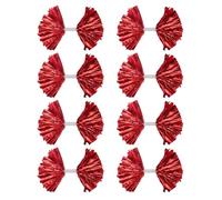 HOODANCOS 8 Pezzi Pompon da Cheerleader Grandi con Manico a Fiore, Set 8 Pezzi Color Rosso Metallizzato, Accessori per Spirito di Squadra e Giochi Sportivi Scolastici, Leggeri e Resistenti