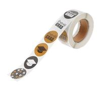 HOODANCOS Adesivi di Laurea Rotondi in Carta Oro 2,54 Cm, 1 Rotolo da 500 Pezzi, Autoadesivi Resistenti per Sigillare Buste e Decorare Quaderni