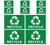 HOODANCOS Adesivi per Bidoni della Spazzatura in Vinile Resistente Set da 10 Etichette Autoadesive per Raccolta Differenziata Simboli di Riciclo per Uso Domestico e Ufficio Adesivi