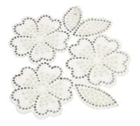 HOODANCOS Applicazione di Fiori di Strass Termoadesiva a Forma di Fiore Bianca, Decorativa e Facile da Fissare per Borse e Scarpe, per Progetti DIY