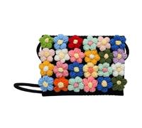 HOODANCOS Borsa Tracolla da Spiaggia in Cotone e Lino All'uncinetto per Donna, Stile Estivo Semplice alla Moda, come Borsa a Tracolla a Spalla