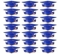 HOODANCOS Cappello Diploma in Carta Blu 36 Pezzi, Bordo Ampio | Secure Fit Elastico, per Kindergarten Ceremonies e Large Gatherings, Back To School Party