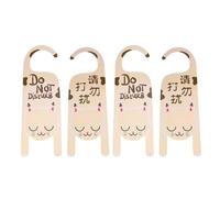 HOODANCOS Cartelli Non Disturbare da Appendere alla Porta in Plastica Resistente, Set da 4 Pezzi Bifacciali per Hotel, Uffici e Club, Etichette Comunicazione per Maniglie Porte