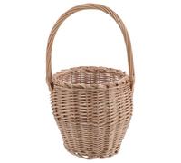 HOODANCOS Cesto Intrecciato a Mano in Vimini con Manico Khaki, Cesta Rustica per Fiori e Picnic, per Matrimoni All'aperto e Organizzazione Efficiente dello Spazio
