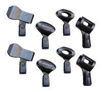 HOODANCOS Clip per Microfono e Filetto 3/8 Pollici in Plastica Nera Molla Antiscivolo Set 8 Pezzi Pratiche per Uso Indoor e Radio