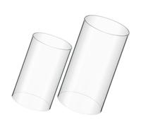 HOODANCOS Copri Candele Trasparente Cilindro in Vetro 2pz Protettivo Antivento per Candele da Tavolo 6x10cm e 6x15cm Decorazione Casa e Kit DIY