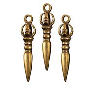 HOODANCOS Decorazione in Ottone Vajra Pestello 3 Pezzi, Ciondoli Decorativi Sospesi per Casa e Ufficio, Ornamenti Vintage Artigianali Resistenti per Arredamento Tavola e Spazi Commerciali