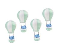 HOODANCOS Decorazioni per Torta di Compleanno 4 Pezzi, Topper Elefante a Mongolfiera in Resina Verde, Decorazioni Non Commestibili per Feste e Cupcake